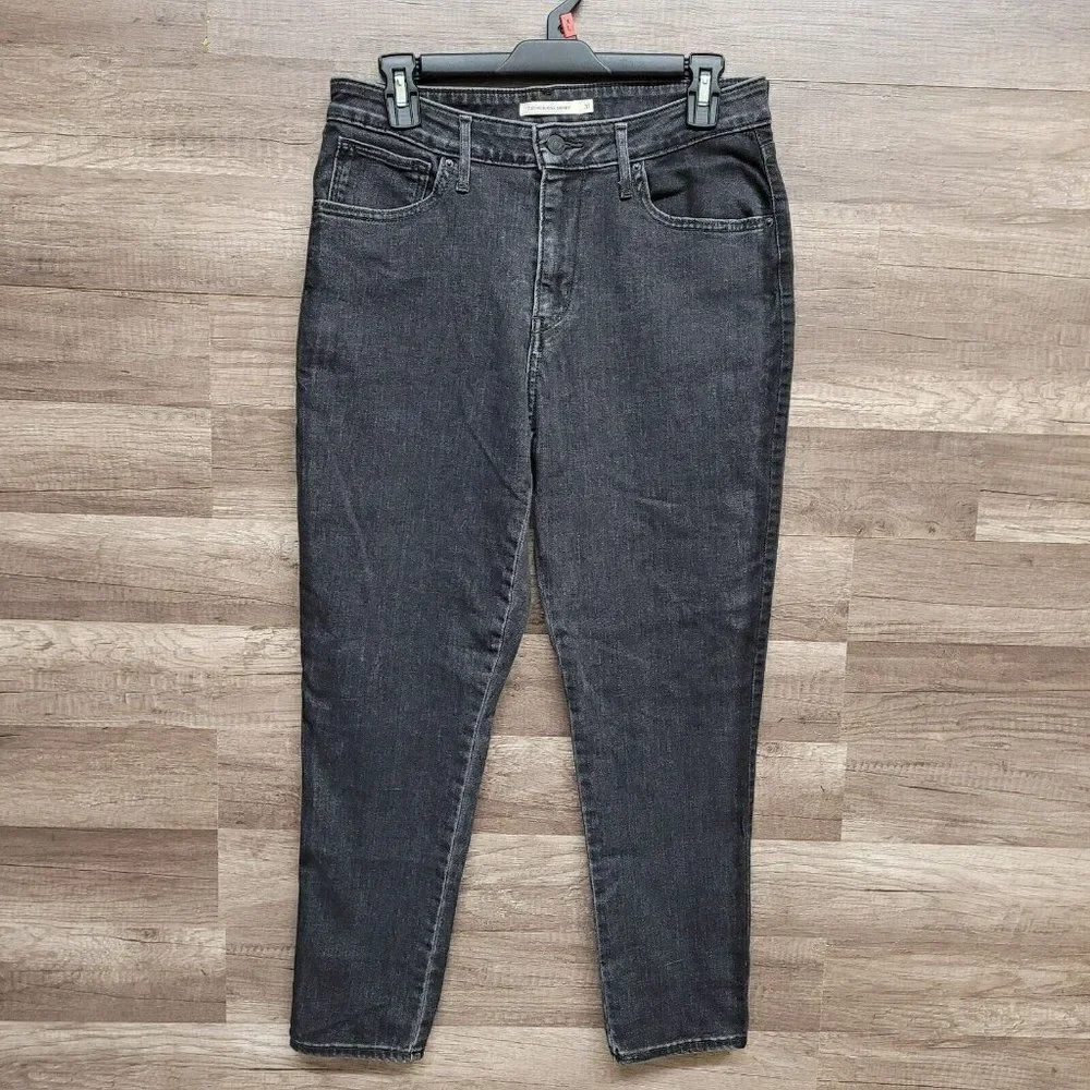 Levi's 721 High‎ Rise Skinny Ankle Jeans Size 31 Womens Black Charcoal Wash